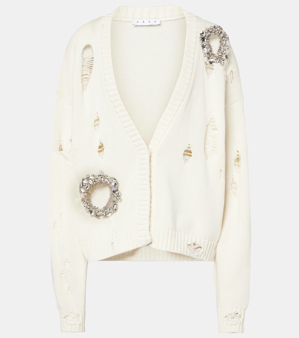 Area Crystal-embellished cotton and cashmere cardigan