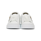 Dolce and Gabbana White and Gold Crest Portofino Sneakers