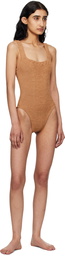 Hunza G Brown Square Neck Swimsuit