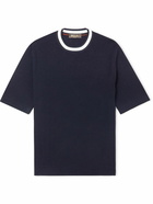 Loro Piana - Virgin Wool and Silk-Blend T-Shirt - Blue