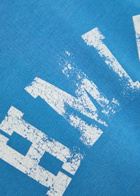 Nahmias Arch Ringer Logo Cotton T-shirt Blue