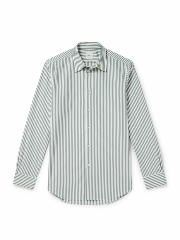Photo: Paul Smith - Soho Striped Cotton-Poplin Shirt - Green