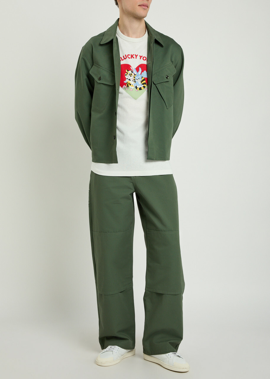 Kenzo Cartoon Printed Cotton T-shirt White