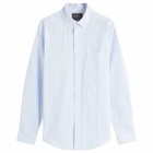 Portuguese Flannel Men's Atlantico Seersucker Stripe Shirt in Blue