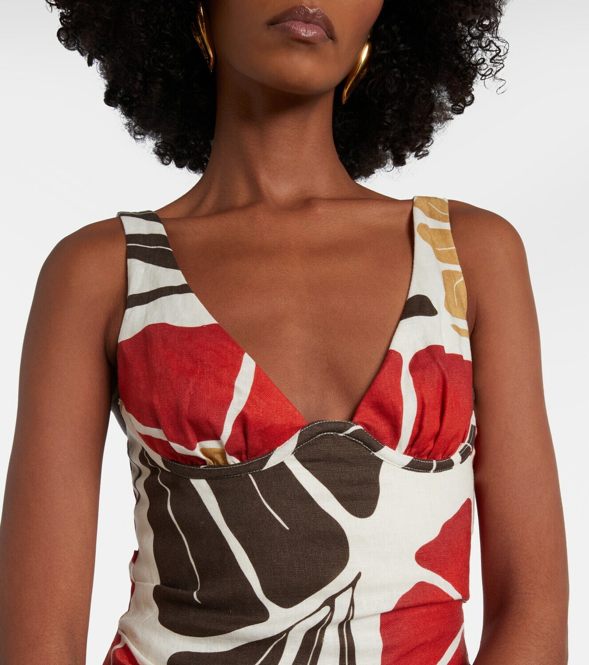 SIR Julietta floral linen midi dress