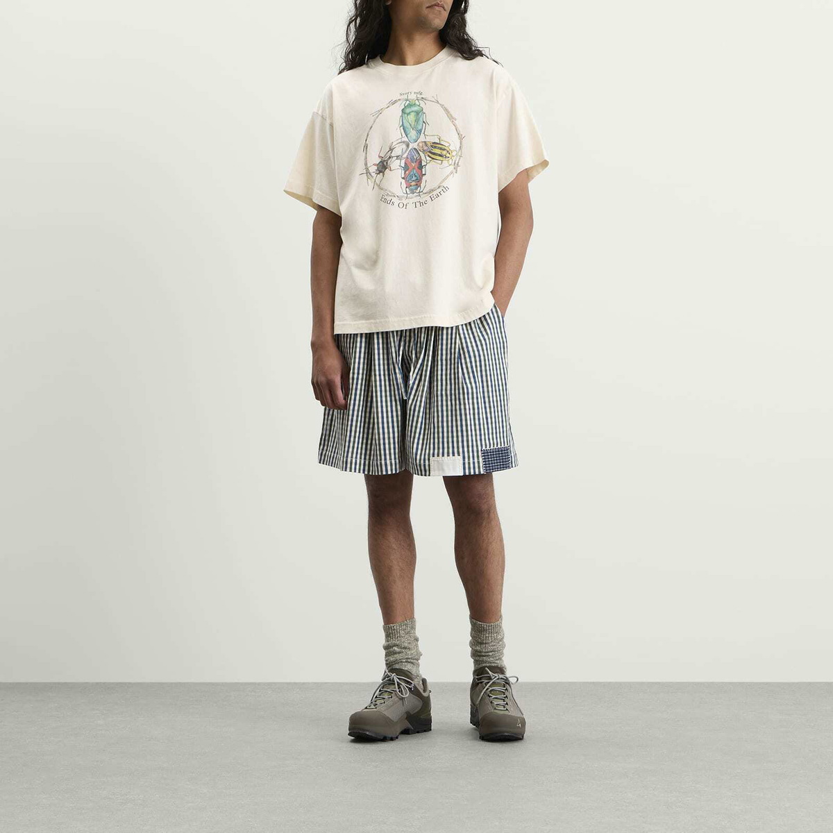 Story mfg. Check Bridge Shorts - Presented by END. in Blue