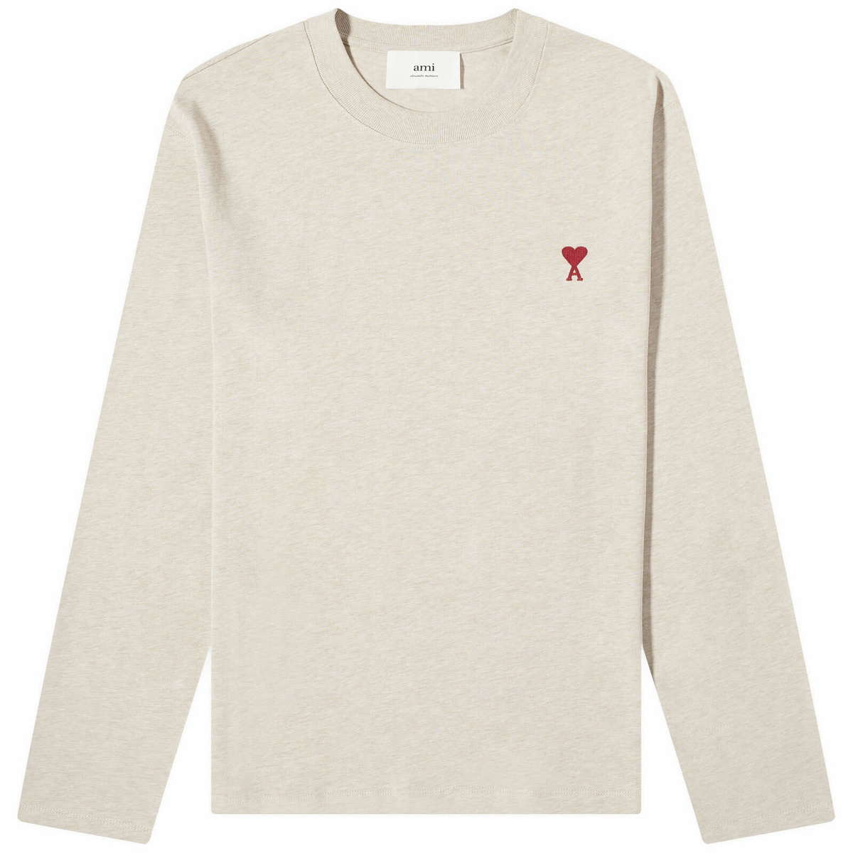 AMI Paris Men's Long Sleeve Small A Heart T-Shirt in Heather