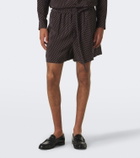 Saint Laurent Cassandre printed silk shorts