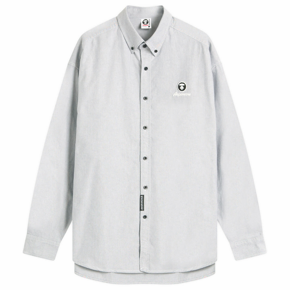 Men's AAPE Now Solid Oxford Shirt in Black