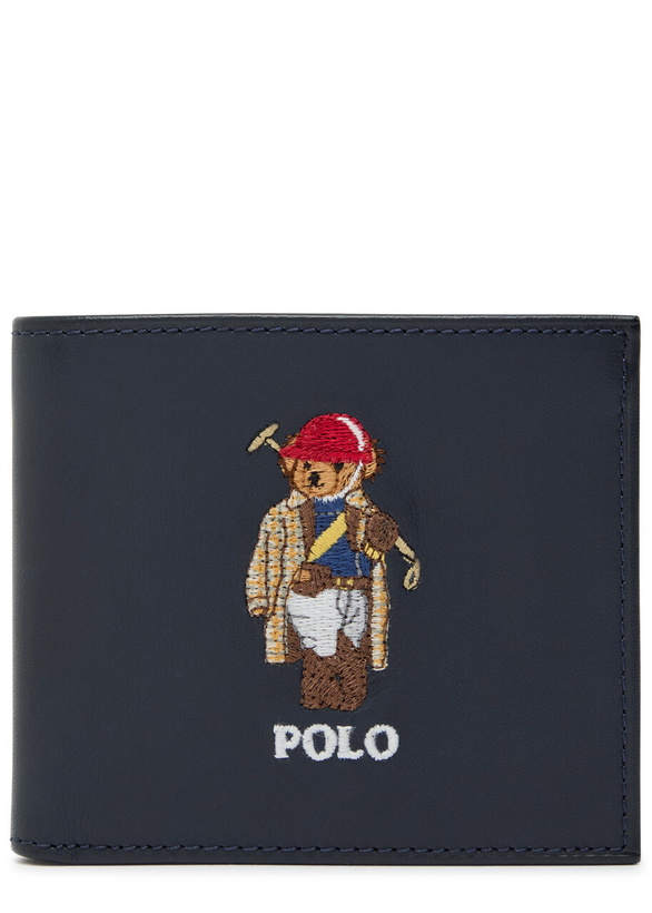 Photo: Polo Ralph Lauren Polo Bear Embroidered Leather Wallet - Navy - One Size
