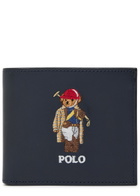 Polo Ralph Lauren Polo Bear Embroidered Leather Wallet - Navy - One Size