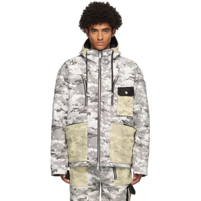 Photo: ADYAR SSENSE Exclusive Black and White Camo Shell Jacket
