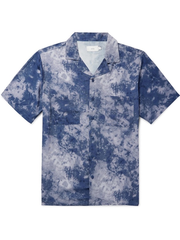 Photo: Onia - Vacation Camp-Collar Tie-Dyed Voile Shirt - Blue