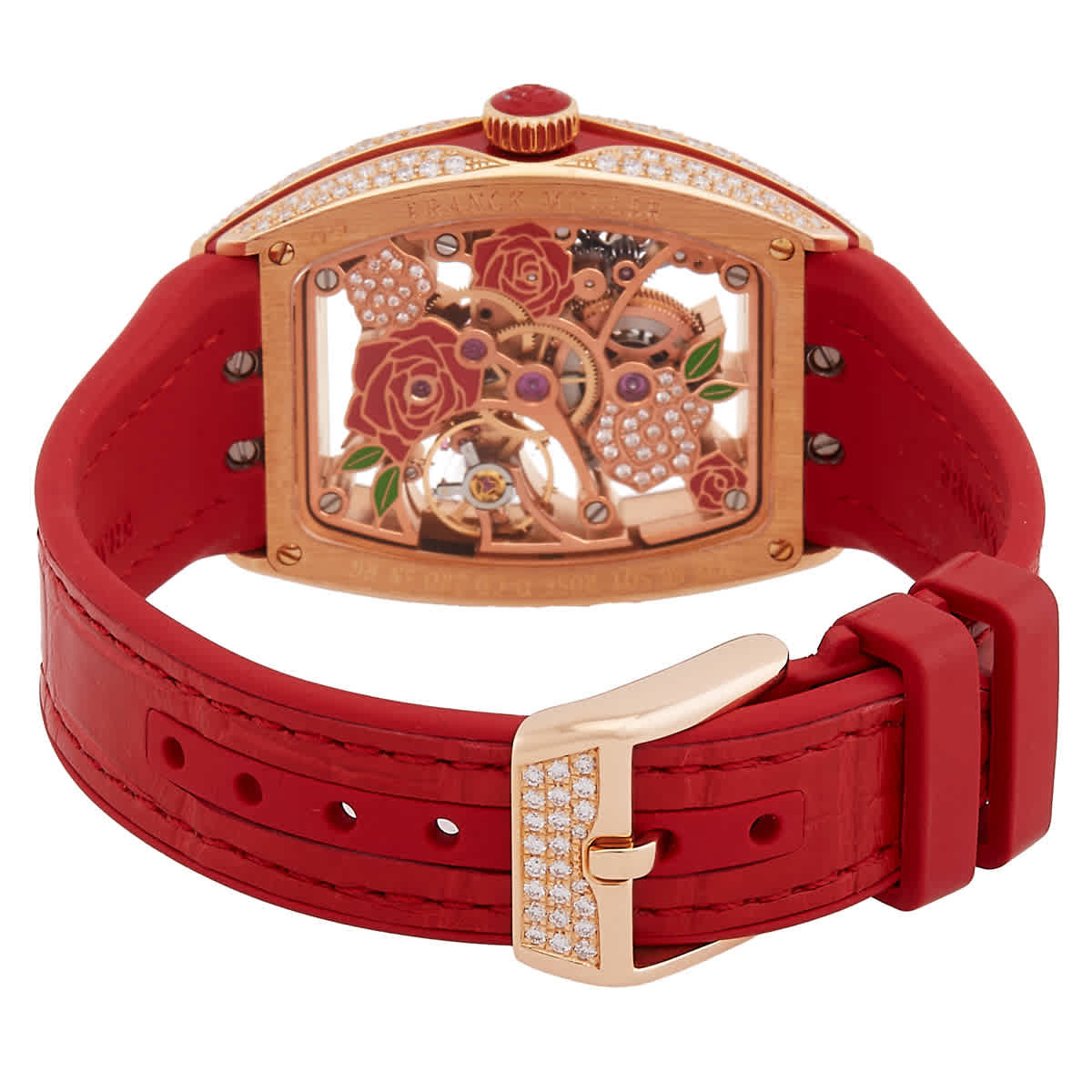 Franck Muller Vanguard Rose Skeleton Hand Wind Ladies Watch V 32 S6 SQT ROSE COL DRM D MVT D 5N
