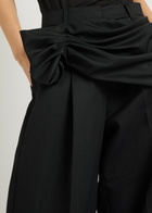 Simone Rocha Draped Wide-leg Gabardine Trousers Black