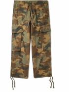 Greg Lauren - Wide-Leg Camouflage Cotton Cargo Trousers - Brown