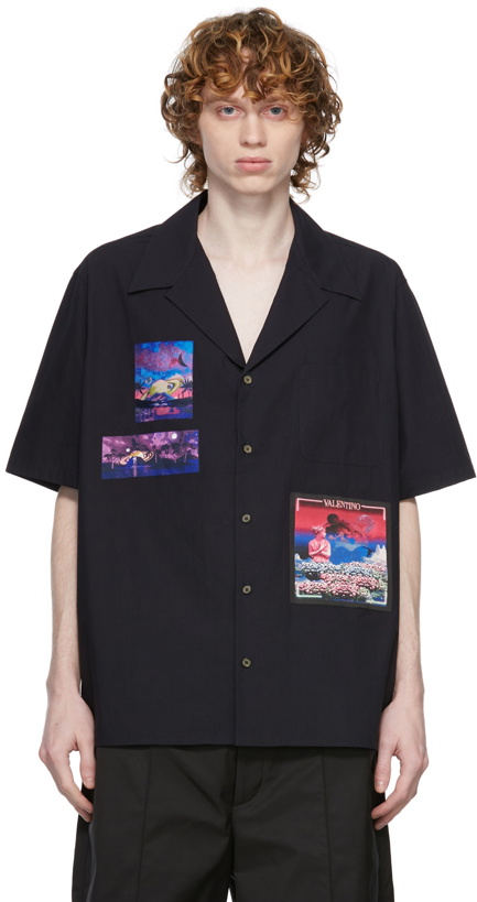 Photo: Valentino Navy Patch Button Shirt