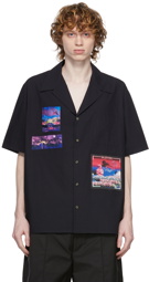 Valentino Navy Patch Button Shirt