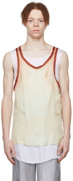 Edward Cuming Beige Viscose Tank Top