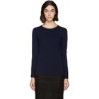 Burberry Prorsum Navy Fringed Knit Sweater
