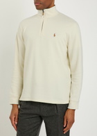 Polo Ralph Lauren Logo-embroidered Half-zip Cotton Jumper Cream