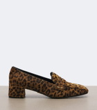 Prada Leopard-print calf hair loafer pumps