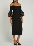 Rebecca Vallance Bellatrix Crystal-embellished Crepe Midi Dress Black