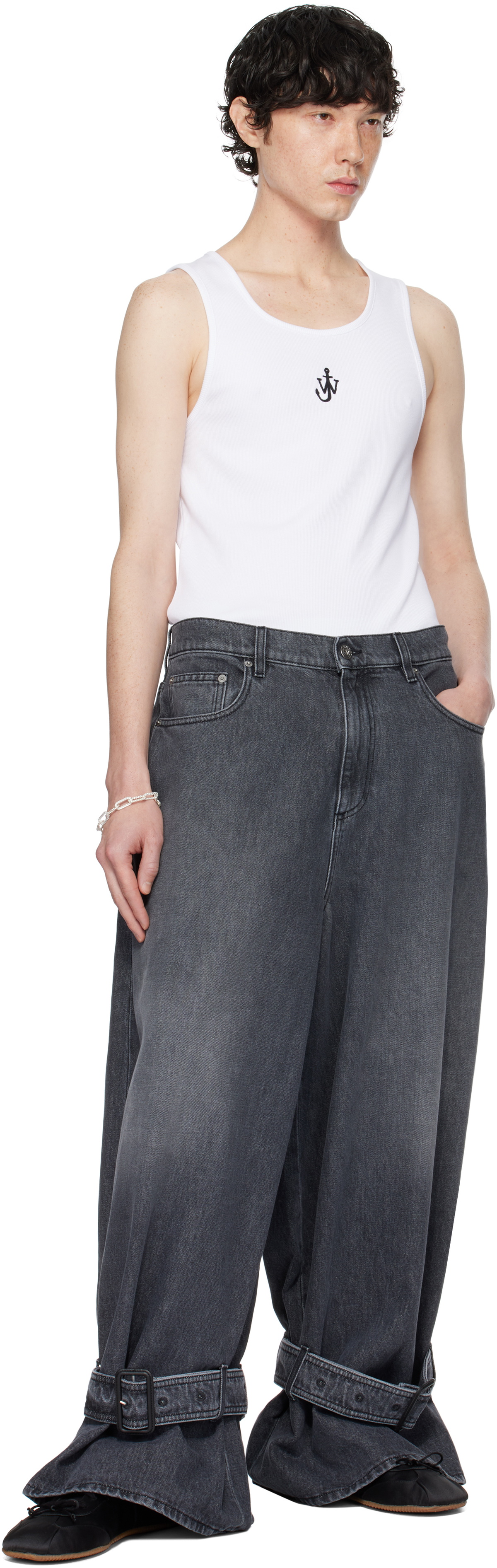 JW Anderson Gray Buckled Cuff Denim Jeans JW Anderson