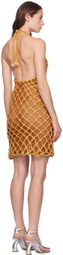 Isa Boulder Orange Halter Neck Midi Dress