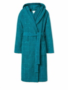 Bottega Veneta - Intrecciato Cotton-Terry Hooded Robe - Blue