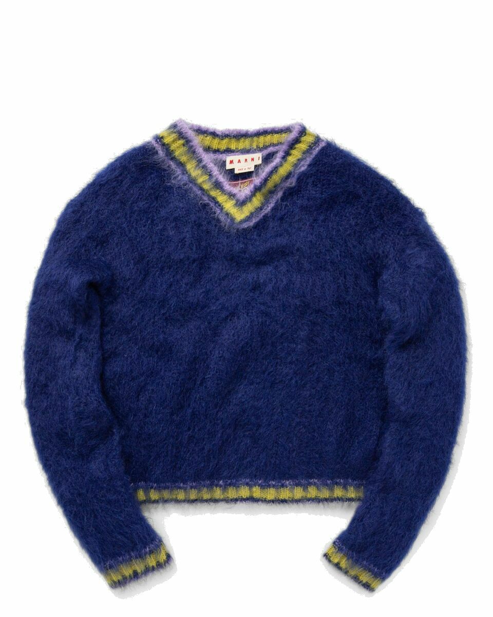 Photo: Marni V Neck Sweater Blue - Mens - Pullovers