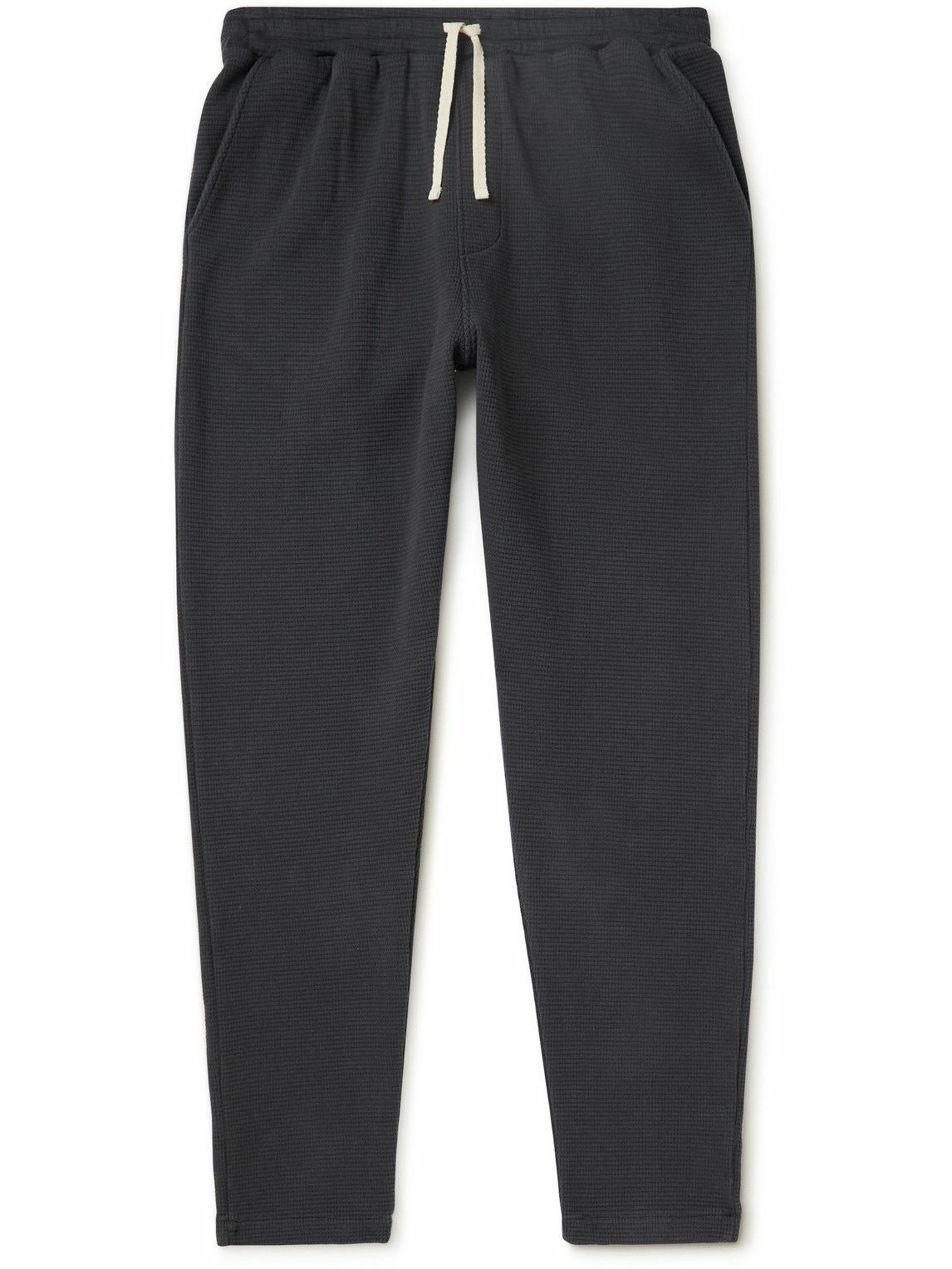 Photo: Oliver Spencer - Rycroft Tapered Waffle-Knit Cotton-Jersey Sweatpants - Blue