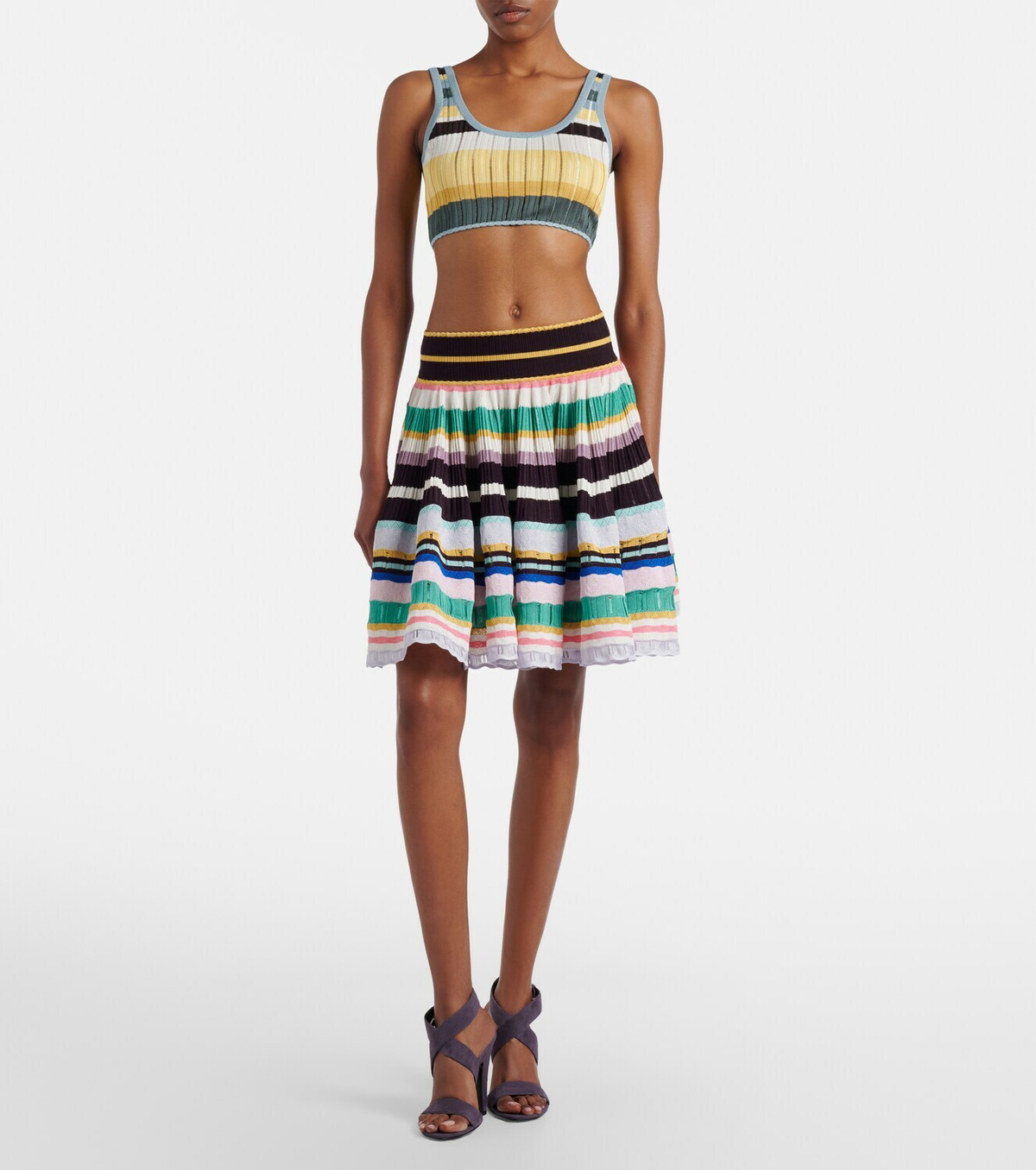Alaïa Striped cropped tank top