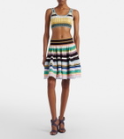 Alaïa Striped cropped tank top