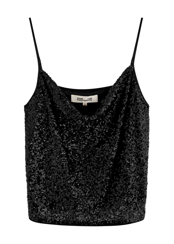 Photo: Diane Von Furstenberg Berlin Sequin-embellished Tulle Tank Black