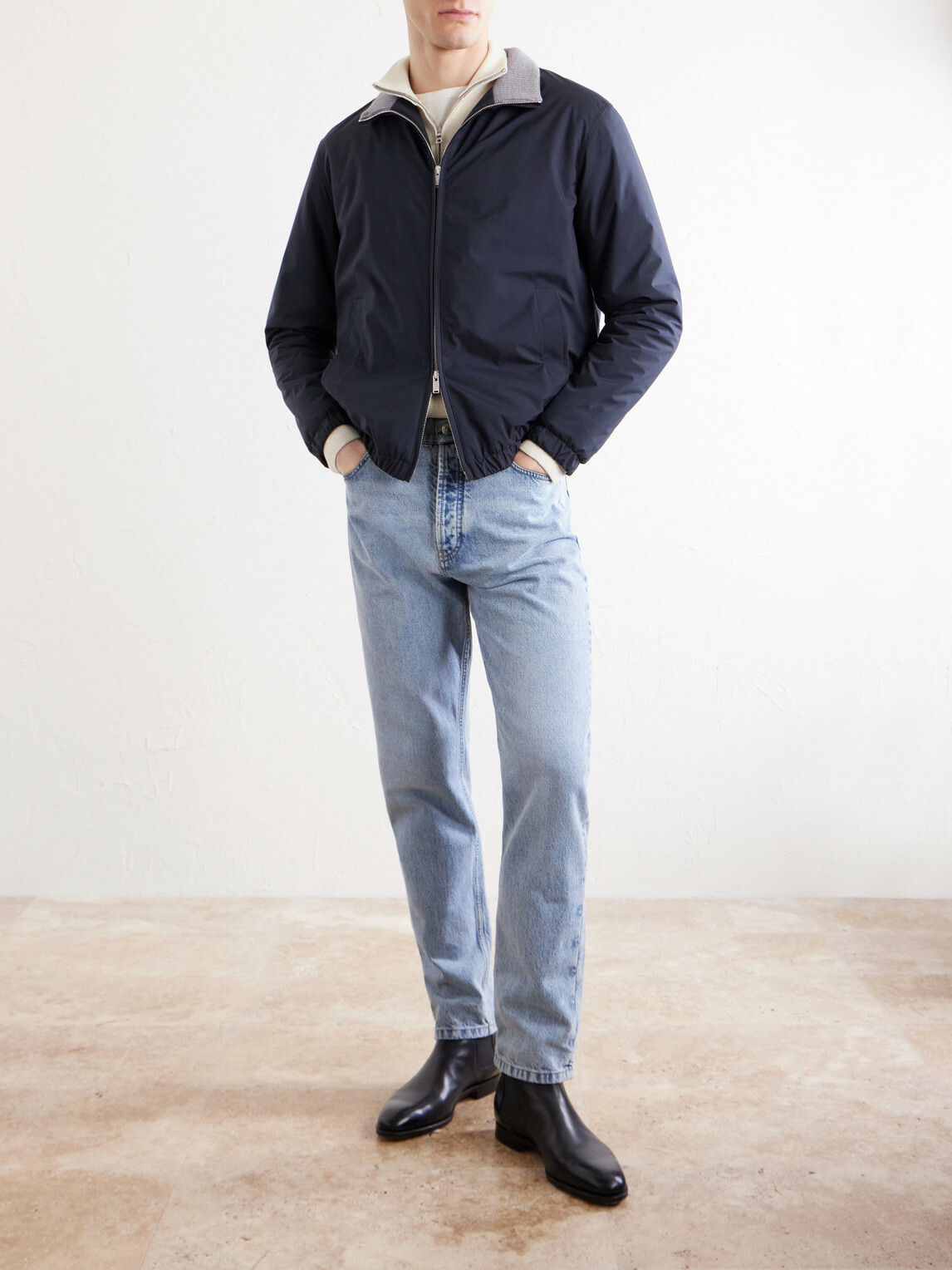 Lardini - Shell Bomber Jacket - Blue