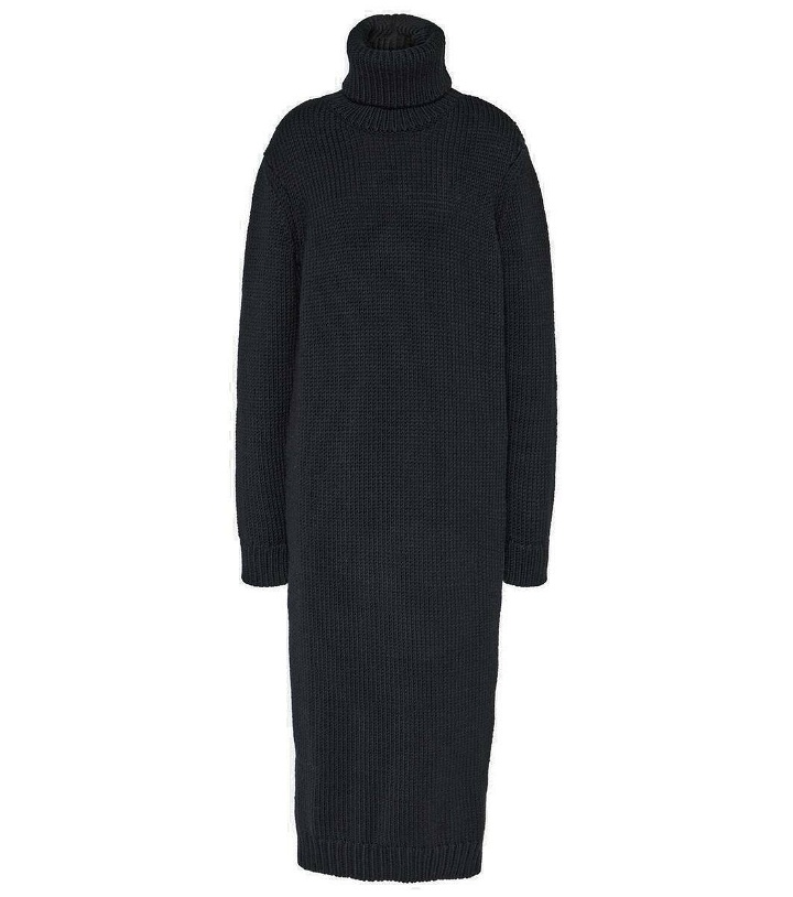 Photo: Saint Laurent Ribbed-knit wool sweater dress
