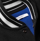 Givenchy - Slim-Fit Logo-Embroidered Waffle-Knit Virgin Wool Bomber Jacket - Men - Black