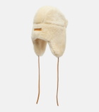 Jacquemus Chapka leather-trimmed shearling hat