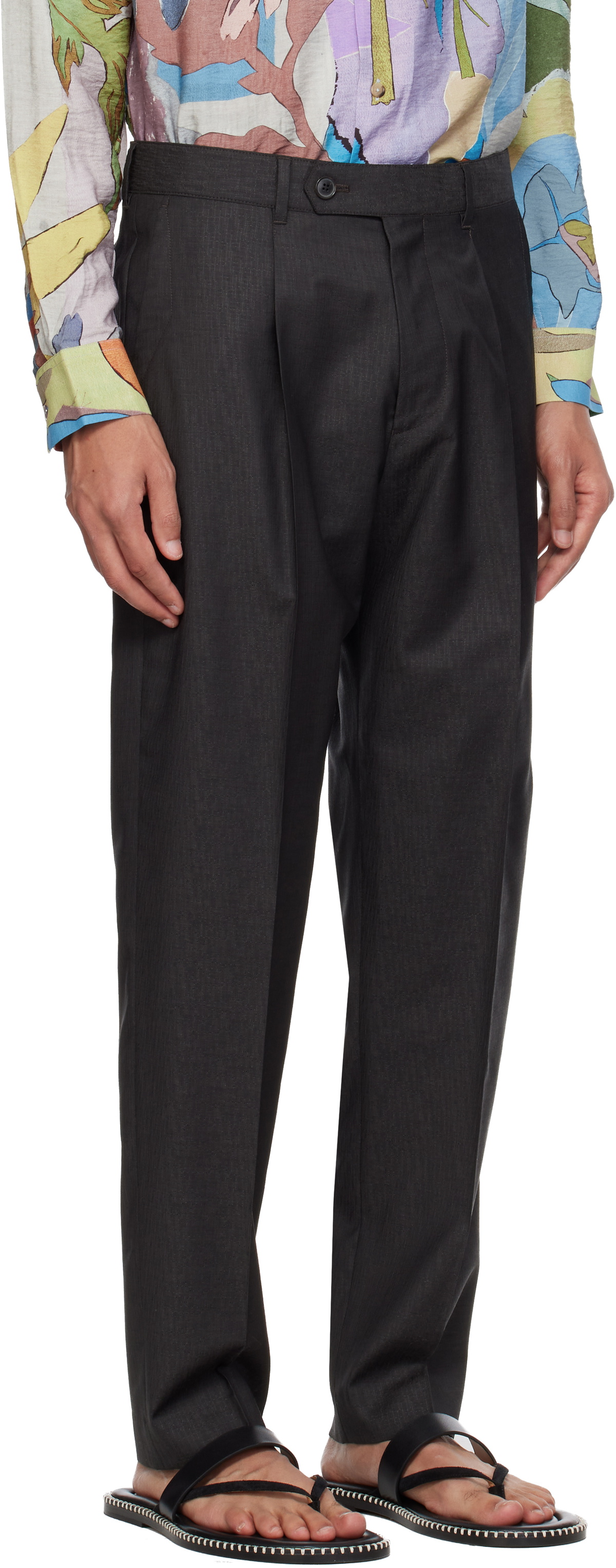 Paul Smith Brown Pleated Trousers