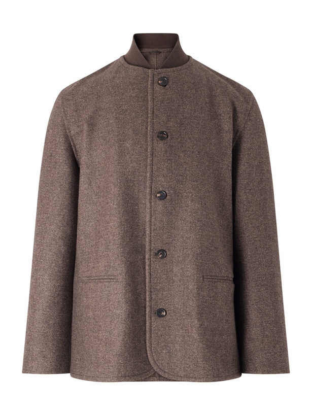 Photo: Loro Piana - Chilton Herringbone Virgin Wool and Cashmere-Blend Jacket - Brown