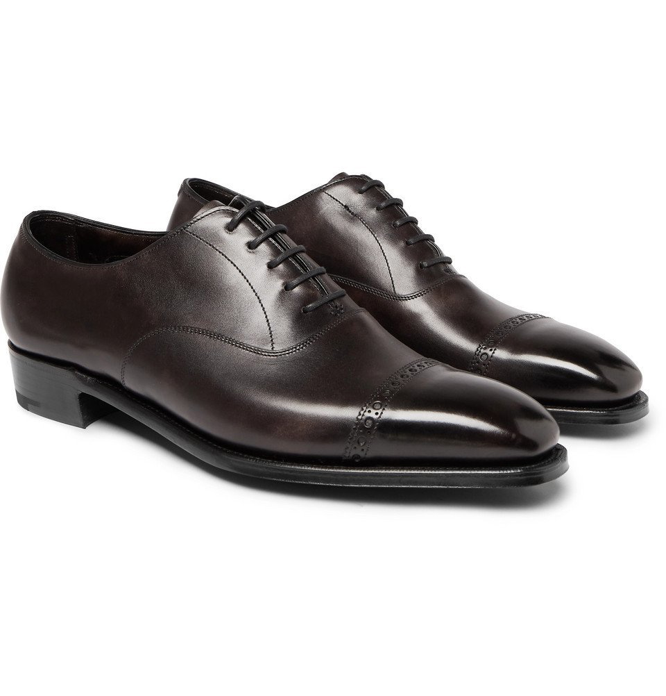 George Cleverley - Nakagawa Cap-Toe Leather Oxford Shoes - Men - Brown ...