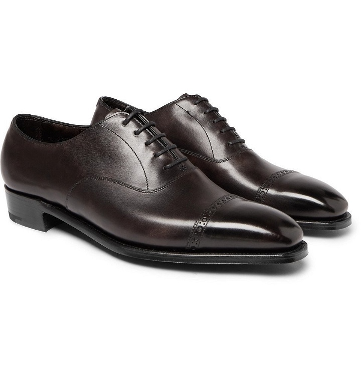 Photo: George Cleverley - Nakagawa Cap-Toe Leather Oxford Shoes - Men - Brown