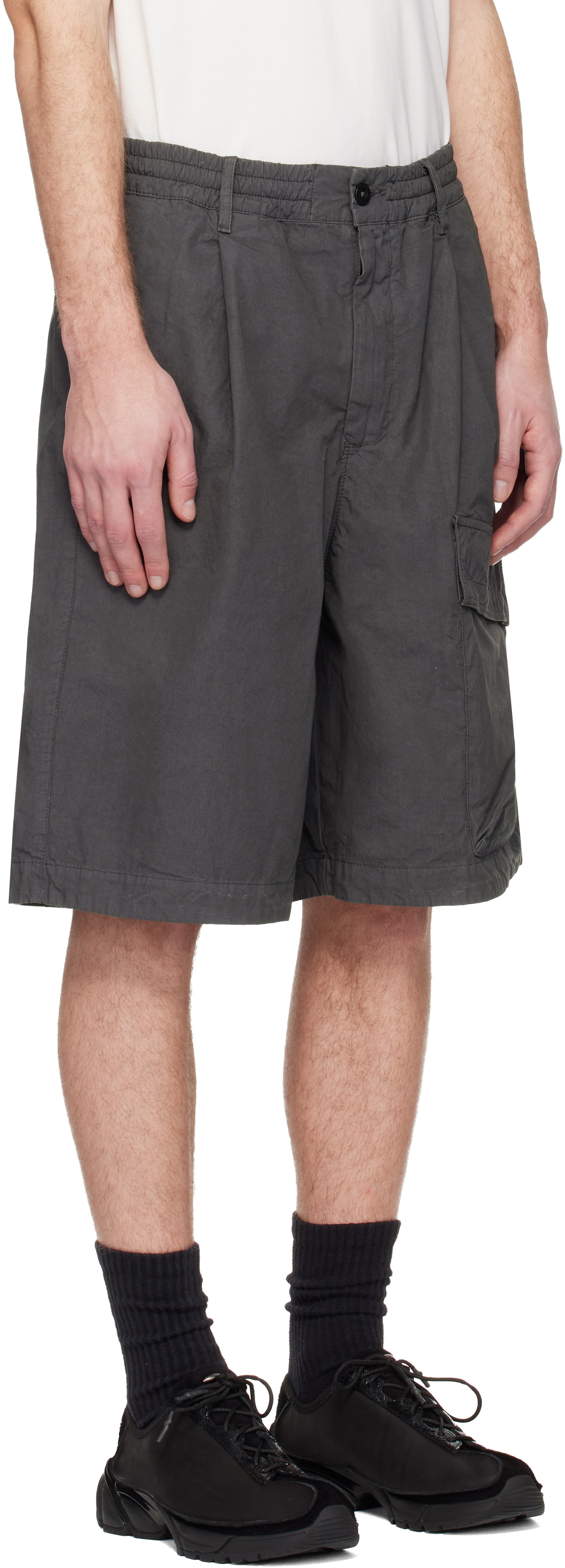 C.P. Company Gray Micro-Reps Boxy Lens Shorts
