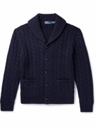 Polo Ralph Lauren - Shawl-Collar Cable-Knit Wool and Cashmere-Blend Cardigan - Blue