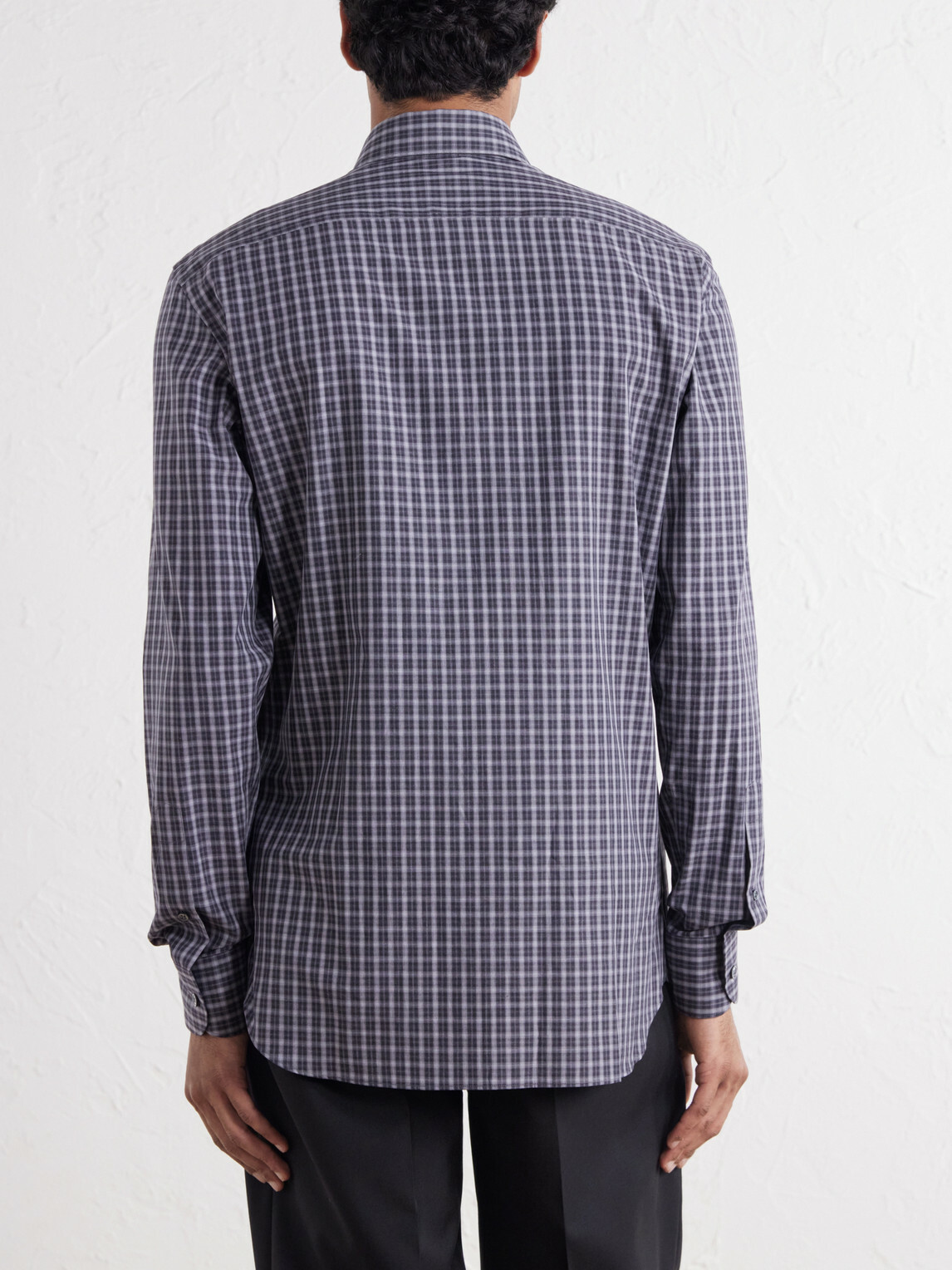 Zegna - Centoquaranta Checked Cotton-Twill Shirt - Gray