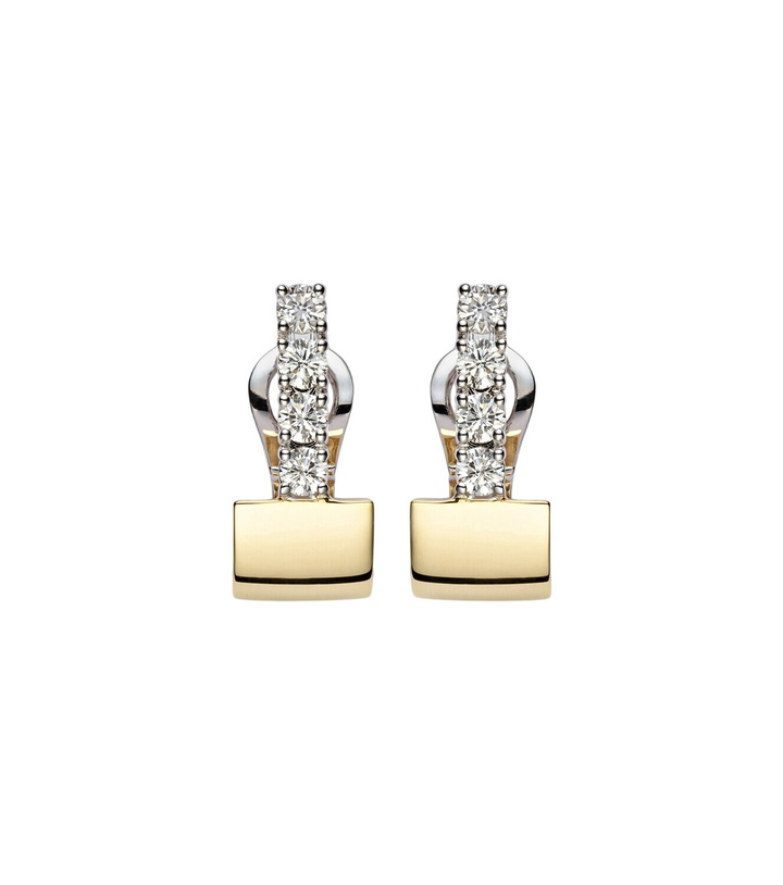 Photo: Yeprem Golden Strada 18kt gold huggie earrings with diamonds