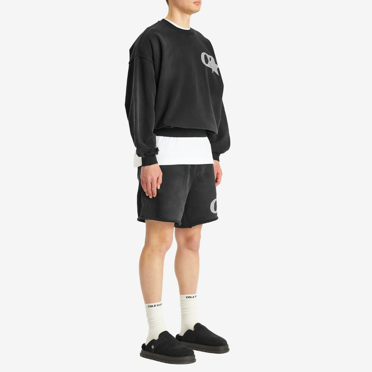 Cole Buxton Men's CB Star Distressed Sweatshirt in Vintage Black
