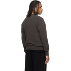 Les Tien Gray French Terry Binded Neck Raglan Sweatshirt