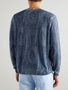 Etro - Paisley-Print Silk and Cashmere-Blend Sweater - Blue